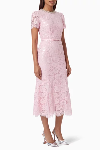 Sequin Lace Midi Dress