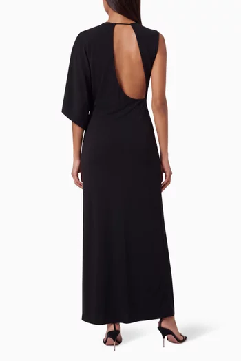 Draped Sleeve Cutaway Gown