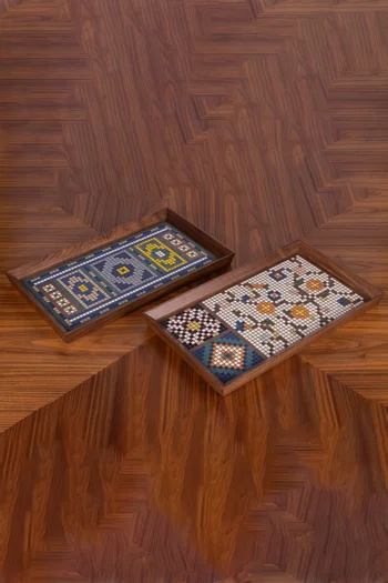Mosque Serving Tray in Solid Walnut