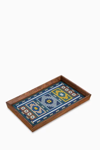 Dome of the Rock Mosque Serving Tray in Solid Walnut