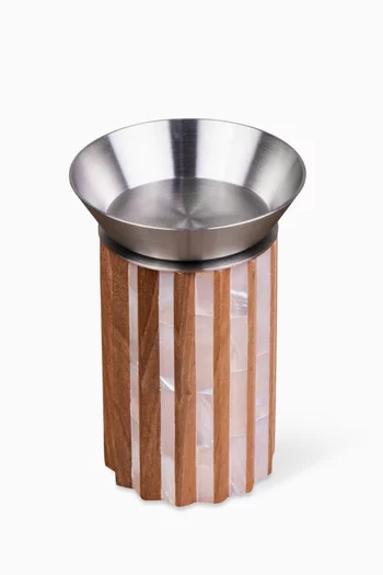 Striped  Mother of Pearl Mabkhara Incense Burner