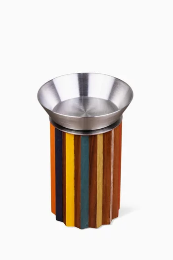 Striped Mabkhara incense Burner in Stainless Steel