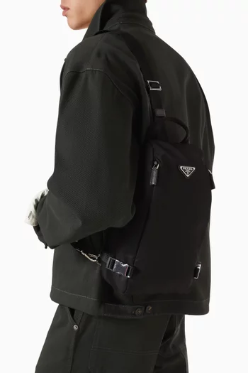 Backpack in Re-Nylon & Saffiano Leather