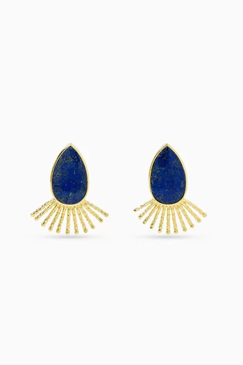 Slab-cut Earrings in 18kt Gold-plated Bronze