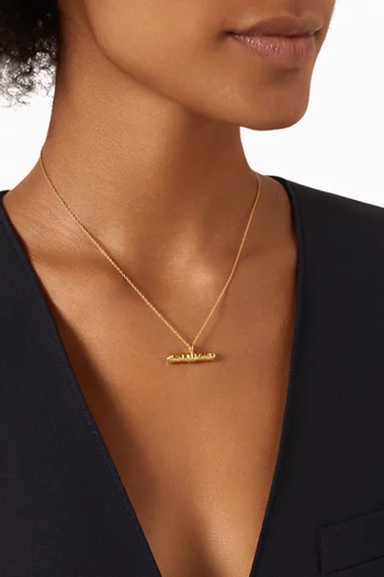 Hammered Toggle Pendant Necklace in 18kt Gold-plated Bronze