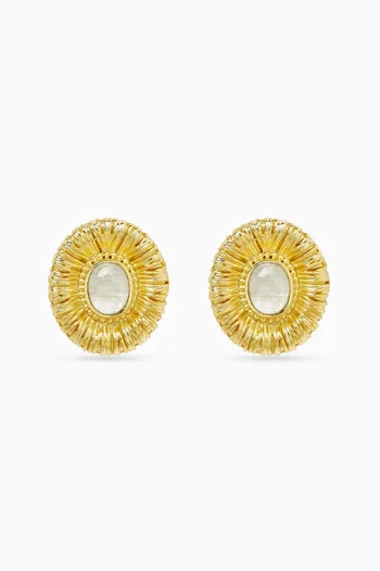 Vintage Inspired Stud Earrings in 18kt Gold-plated Bronze
