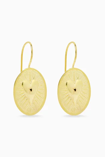 Oval Drop Earrings in 18kt Gold-plated Bronze