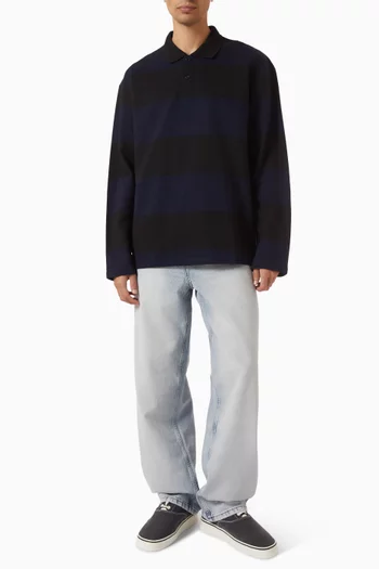 Striped Polo T-shirt in Jersey