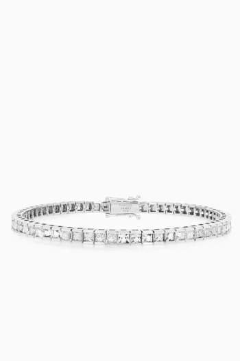 Princess-cut Diamond Tennis Bracelet in 18kt White Gold