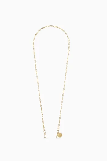 AYA PHONE CHAIN IN HAMMERED BRASS, GOLD-PLATED, SWIVEL CLASPS AND STAINLESS STEEL RINGS 120CM LONG CHAIN:GOLD:One Size|220139918
