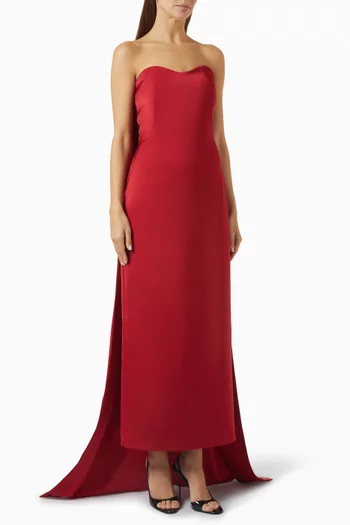 Dinah Strapless Maxi Dress in Satin