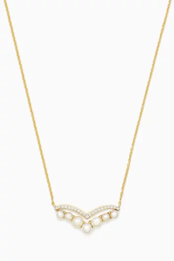 Danah Pearl & Diamond Necklace in 18kt Gold
