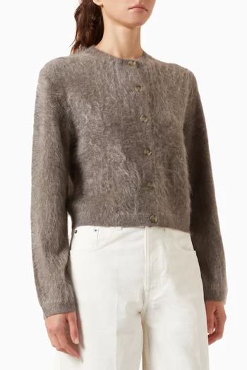 Brushed Cardigan in Cashmere