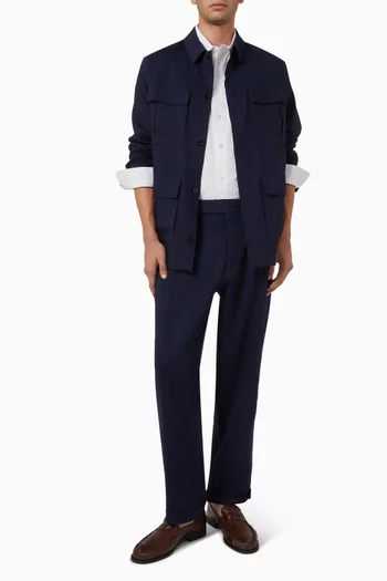 Straight-leg Pants in Linen Blend