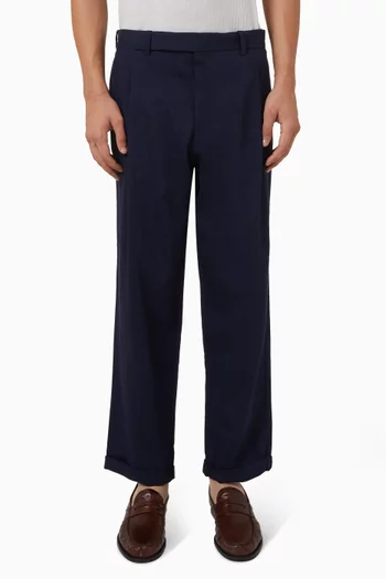 Straight-leg Pants in Linen Blend