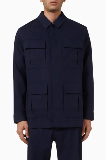 Utility Overshirt in Linen Blend