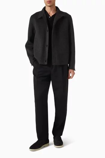 Pleated Relaxed-fit Pants in Wool-blend