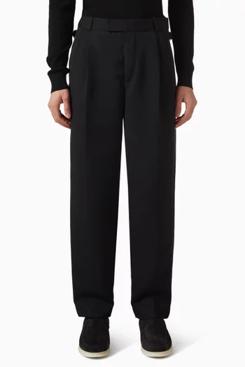 Pleated Relaxed-fit Pants in Wool-blend