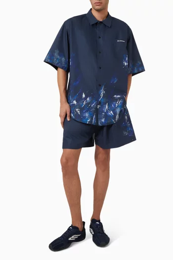 Paint Splatter Pyjama Shorts in Cotton Poplin