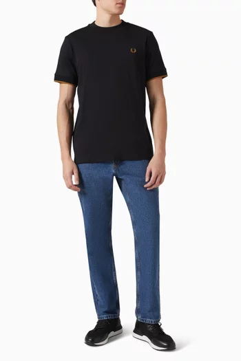 Mesh Cuff T-shirt in Cotton