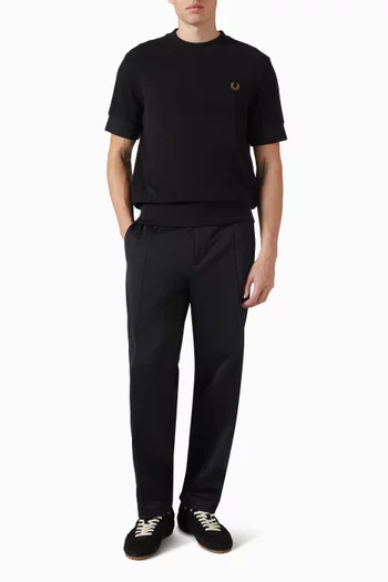 Jacquard Cuff T-shirt in Cotton