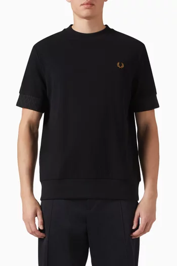 Jacquard Cuff T-shirt in Cotton