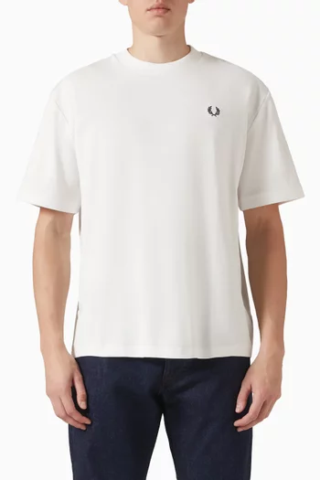 Textured Striped T-shirt in Piqué