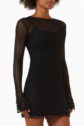 Palmery Beaded Crochet Dress