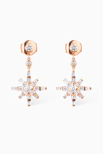 Barq Daw Diamond Dangling Earrings in 18kt Rose Gold
