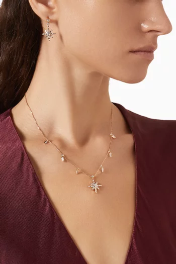Barq Daw Diamond Necklace in 18kt Rose Gold