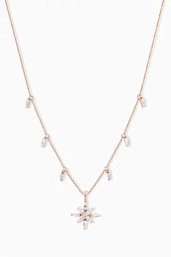 Barq Daw Diamond Necklace in 18kt Rose Gold