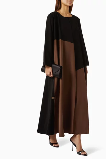 Two-tone Asymmetrical Abaya in Crepe