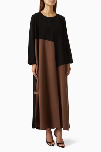 Two-tone Asymmetrical Abaya in Crepe