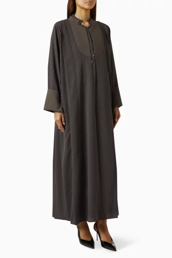 Geometric Notched Collar Abaya
