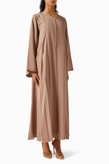 Stone Embellished Abaya in Nada