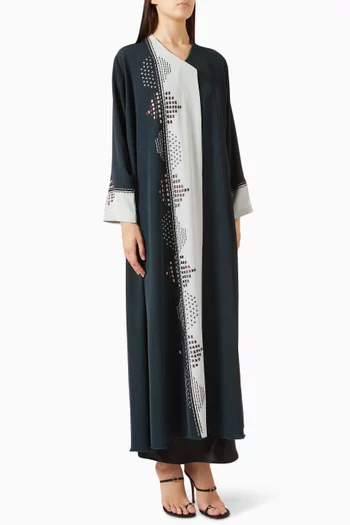 Thread-embroidered Abaya in Crepe