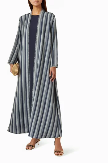 Multi-stripe Abaya in Crepe