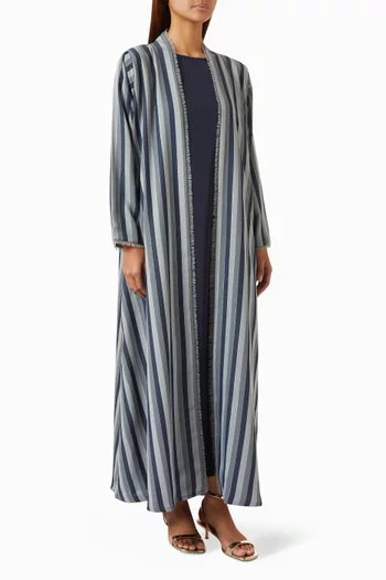 Multi-stripe Abaya in Crepe