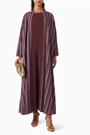 Multi-stripe Abaya in Crepe