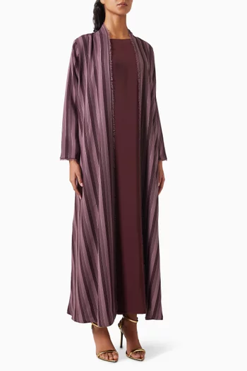 Multi-stripe Abaya in Crepe