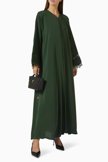 Lace-cut Abaya in Nada