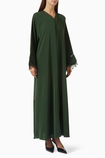 Lace-cut Abaya in Nada