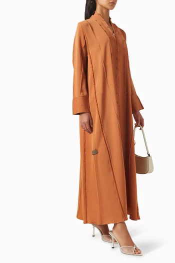 Floral Embroidered Abaya in Nada