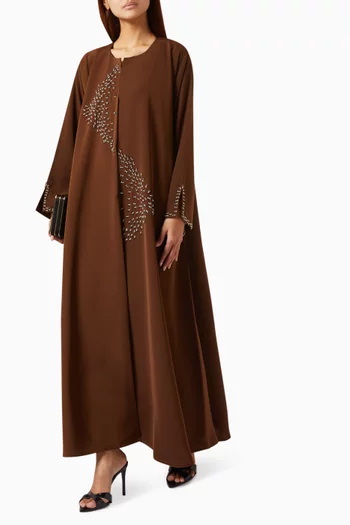 Scattered Embellished Abaya in Crepe