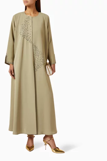 Scattered Embellished Abaya in Crepe