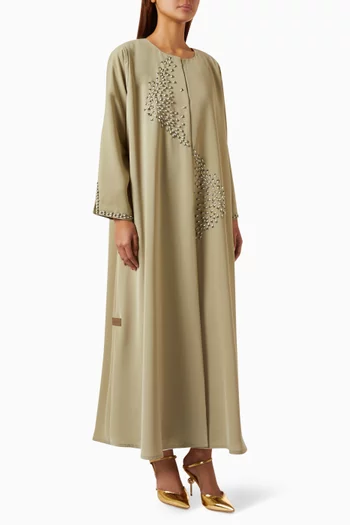 Scattered Embellished Abaya in Crepe