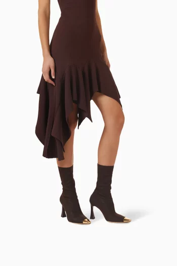 Poppy 90 Metallic-tip Ankle Boots in Leather