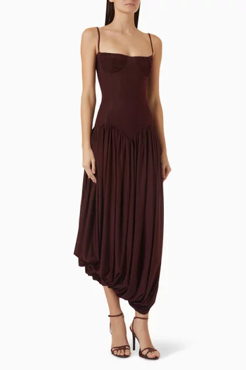 Ceniza Ruched Drop-waist Dress