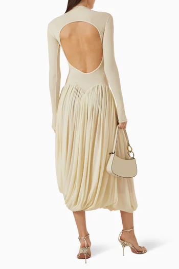 Onix Open-back Ruched Dress