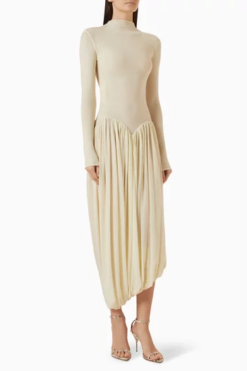 Onix Open-back Ruched Dress